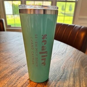 CUSTOM CORKCICLE 24 OZ TUMBLER, SEAFIRE RESORT, GREEN/AQUA